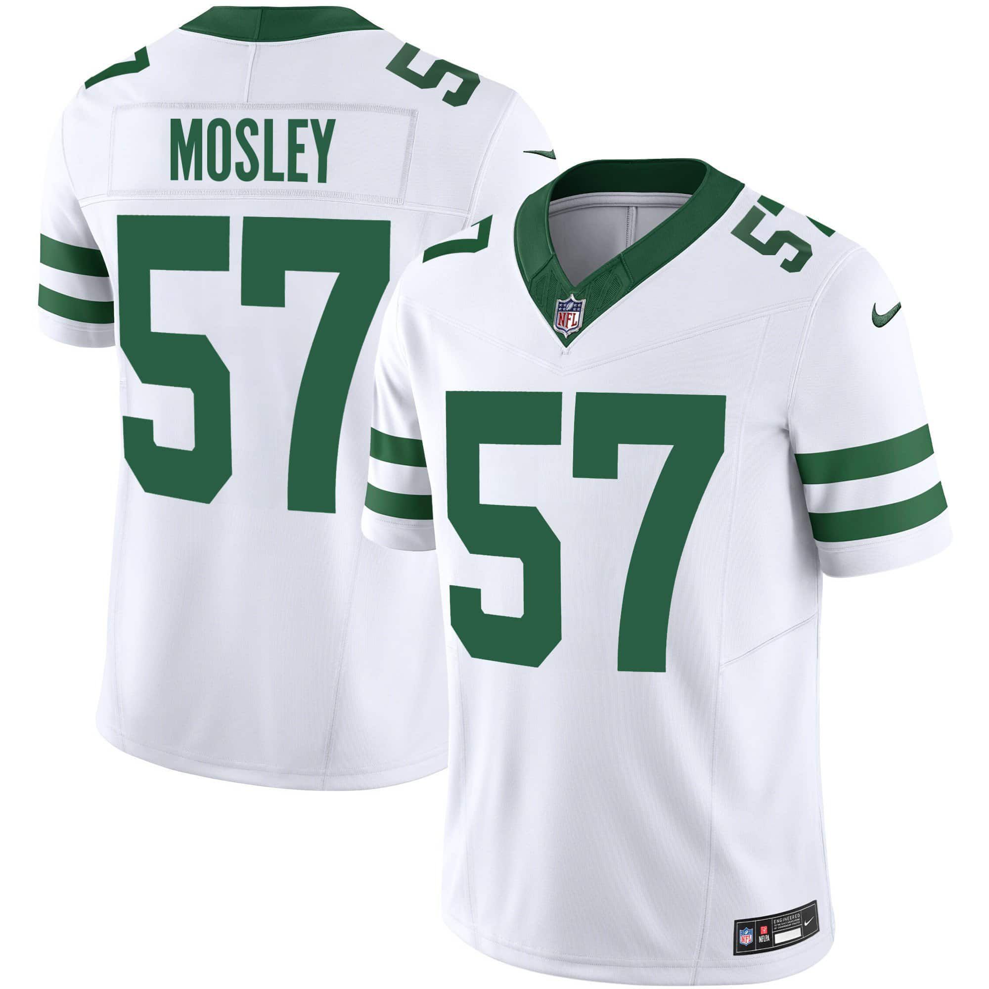 Men New York Jets #57 Mosley White 2024 Nike Limited NFL Jersey